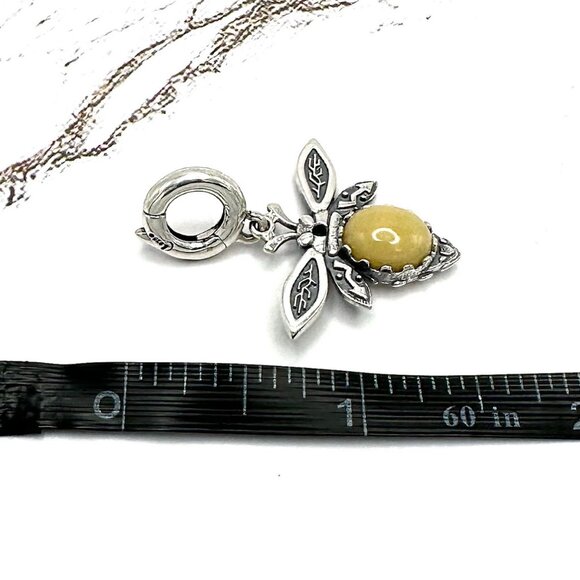 American West Reversible Gemstone Bumblebee 925 Sterling Silver Enhancer Pendant - Picture 5 of 5